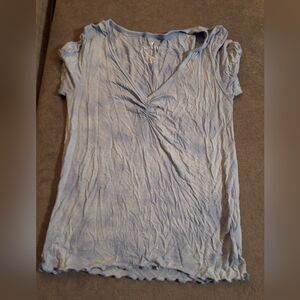 American Eagle Soft & Sexy Tie Dye Lettuce Edge V-Neck Tee - Small